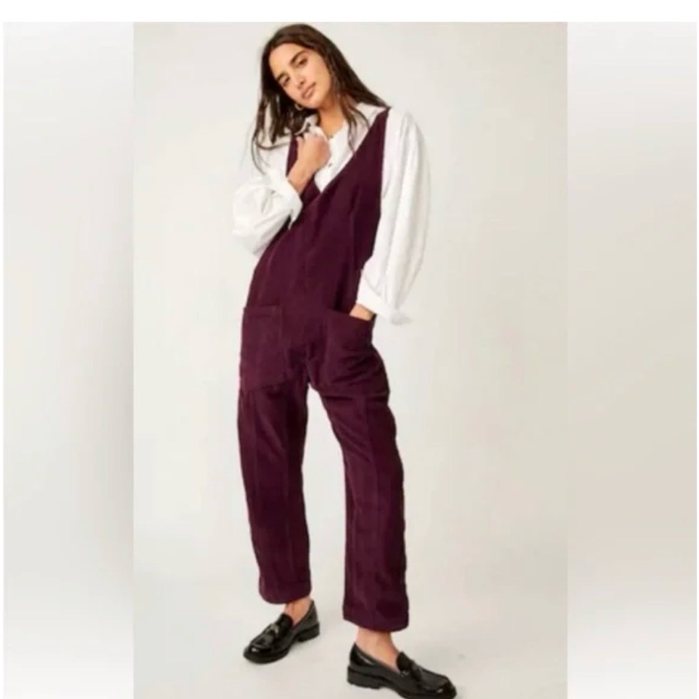 We the Free Plum High Roller Jumpsuit